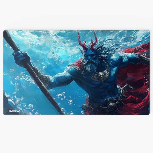 HYPEMAT Magic: The Gathering TCG Playmat-1 Spieler Spielmatte für Anfänger und Fortgeschrittene + gratis Tasche (Neptun - Ohne Zone) von HYPEMAT