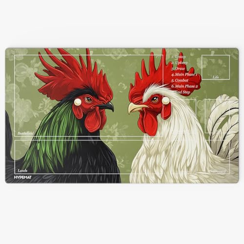 HYPEMAT Magic: The Gathering TCG Playmat-1 Spieler Spielmatte für Anfänger und Fortgeschrittene + gratis Tasche (Rooster) von HYPEMAT