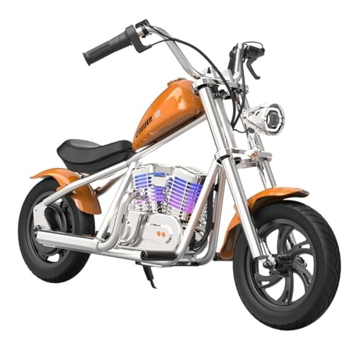 Hyper GOGO Cruiser 12 Plus Elektro Motorrad Kinder mit APP, Elektromotorrad mit 160W Motor, 8/12/16 KM/H, 12KM, Moto Cross für Kinder mit Bluetooth-Lautsprecher und APP von 6-12 Jahren (Orange) von HYPER GOGO KIT