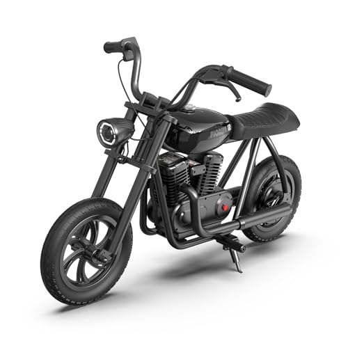 HYPER GOGO Pioneer 12 Elektro Motorrad Kinder, Kindermotorrad mit 3 Geschwindigkeiten, 12KM Lange Reichweite12 Zoll Luftreifen, bis zu 60 Minuten ununterbrochene Fahrzeit (Grün) von HYPER GOGO