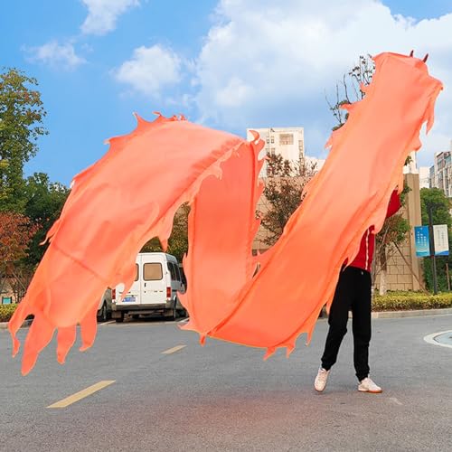 Drachen-Poi, for Selbermachen, einfarbiges Drachenband for Tanzen, Drachen-Poi for Schleudern beim Sporttraining for Jonglieren, realistisches Drachen-Requisit mit Aufbewahrungstasche(Orange,6 m (20 f von HYQING