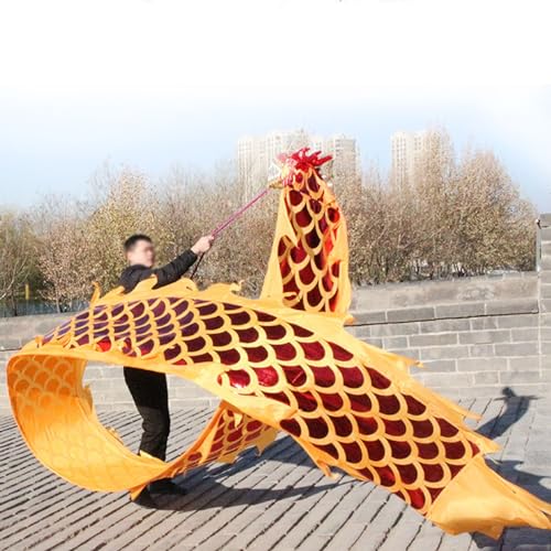 HYQING Dragon Poi, Drachentanzband mit roten Schuppen, Outdoor-Fitness-Drache, Spinning & Shaking Poi, Jongliertanz-Drachen-Streamer for Erwachsene/Senioren(6 m (20 ft)) von HYQING