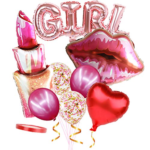 HYROOY 9 x Lippenstift mit Herzmotiv, große Folie, für Geburtstag, Valentinstag, Hochzeit, Brautparty, Aluminiumfolie HYROOY 9 x Lippenstift mit Herzmotiv, große Folie, für Geburtstag, Valentinstag, Hochzeit, Brautparty, Aluminiumfolie von HYROOY