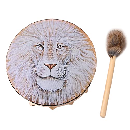HYROOY Shaman Drum Lion Ätherisches Trommel-Design, handgefertigt, schamanische Trommel, sibirische Musik, Drums, Heimornament mit Drumstick, Polyester, Kunstschaffell HYROOY Shaman Drum Lion Ätherisches Trommel-Design, handgefertigt, schamanische Trommel, sibirische Musik, Drums, Heimornament mit Drumstick, Polyester, Kunstschaffell von HYROOY