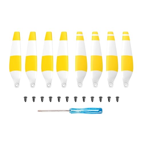 Drohnen Propeller 8/16 PCS Propeller Drone Licht Gewicht Quick Release Requisiten Schraube Flügel for Drone Zubehör(8pcs Yellow-White) von HYRTEFBN