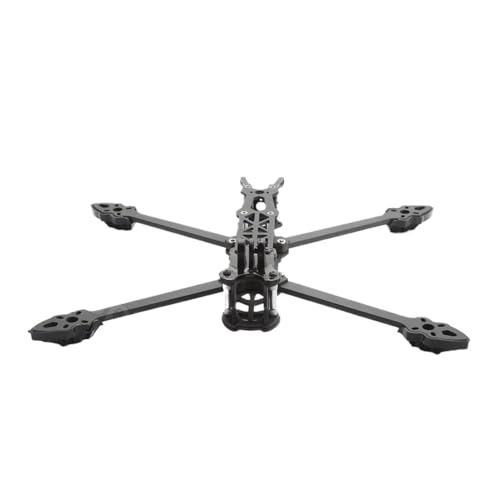 HYRTEFBN FPV-Racing-Drohnenrahmen 7-Zoll-FPV-Drohnenrahmen, 295 mm, Kohlefaser-RC-Rahmen-Kit mit 5 mm Armdruckteilen for DIY-FPV(7in with Black Parts) von HYRTEFBN