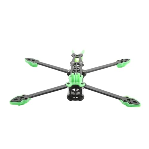 HYRTEFBN FPV-Racing-Drohnenrahmen 7-Zoll-FPV-Drohnenrahmen, 295 mm, Kohlefaser-RC-Rahmen-Kit mit 5 mm Armdruckteilen for DIY-FPV(7in with Green Parts) von HYRTEFBN
