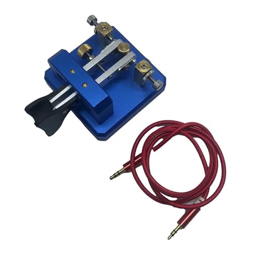HYRTEFBN Telegrafentaste 1set Kurzwellen for CW Sender Automatische for Dual-Paddle Telegraphen Schlüssel for CW Schlüssel(Blue) von HYRTEFBN