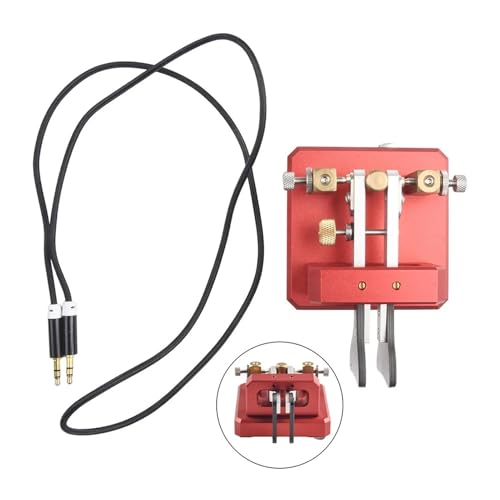 HYRTEFBN Telegrafentaste 1set Kurzwellen for CW Sender Automatische for Dual-Paddle Telegraphen Schlüssel for CW Schlüssel(Red) von HYRTEFBN