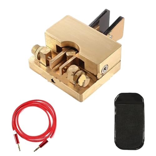 HYRTEFBN Telegrafentaste JCY-56 Messing-Telegraphenschlüssel, automatischer Schlüssel, magnetischer CW-Schlüssel mit Zwei Paddeln von HYRTEFBN