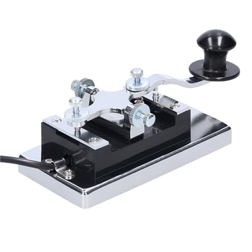 HYRTEFBN Telegrafentaste K4 Schwerer elektrischer Telegraphenschlüssel Kurzwellen-Codeschlüssel DIY-Telegraphenschlüssel(6.5mm Plug) von HYRTEFBN