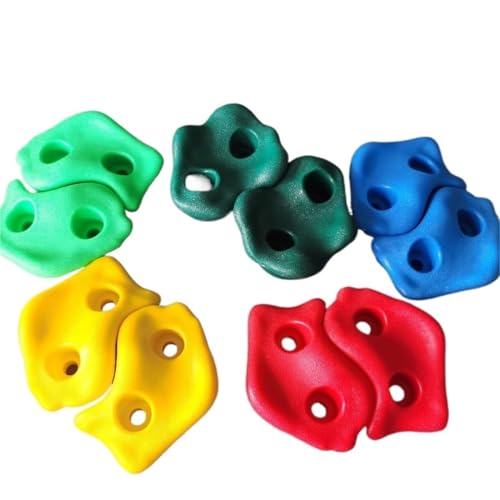 HYRTEFBN klettergriffe 10 Stück Kunststoff-Kletterwand hält Spiele Holzwand Klettersteine Set Indoor Outdoor Spielplatz DIY Felssteinwand HYRTEFBN klettergriffe 10 Stück Kunststoff-Kletterwand hält Spiele Holzwand Klettersteine Set Indoor Outdoor Spielplatz DIY Felssteinwand von HYRTEFBN