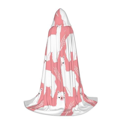 HYSDPUZK Alpaka-Llama-Kapuzenumhang für Teenager, Halloween-Kostüm, Cosplay, Maskerade, Zauberer-Robe von HYSDPUZK