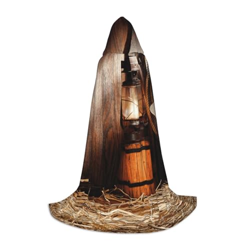 HYSDPUZK American West Rodeo Kapuzenumhang für Teenager, Halloween-Kostüm, Cosplay, Maskerade, Zauberer-Robe von HYSDPUZK