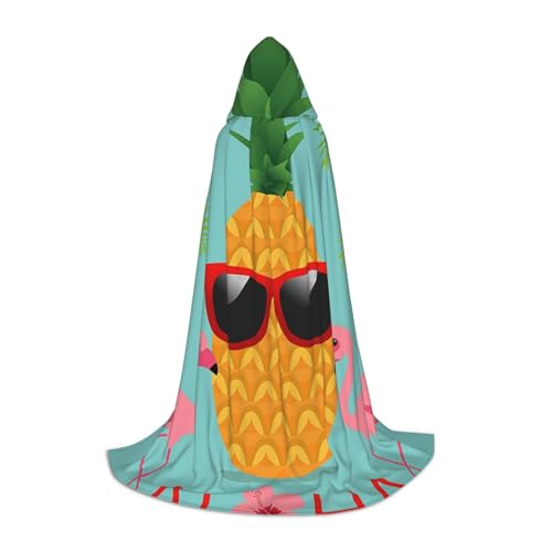 HYSDPUZK Ananas-Flamingo-Kapuzenumhang für Teenager, Halloween-Kostüm, Cosplay, Maskerade, Zauberer-Robe HYSDPUZK Ananas-Flamingo-Kapuzenumhang für Teenager, Halloween-Kostüm, Cosplay, Maskerade, Zauberer-Robe von HYSDPUZK