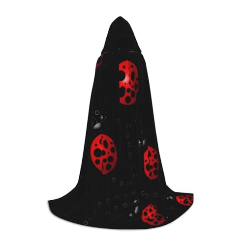HYSDPUZK Art Ladybug Tracks Kapuzenumhang für Teenager, Halloween-Kostüm, Cosplay, Maskerade, Zauberer-Robe HYSDPUZK Art Ladybug Tracks Kapuzenumhang für Teenager, Halloween-Kostüm, Cosplay, Maskerade, Zauberer-Robe von HYSDPUZK