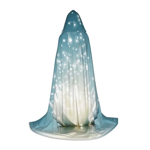 HYSDPUZK Asiatische Lotusblüte Kapuzenumhang für Teenager, Halloween-Kostüm, Cosplay, Maskerade, Zauberer-Robe von HYSDPUZK