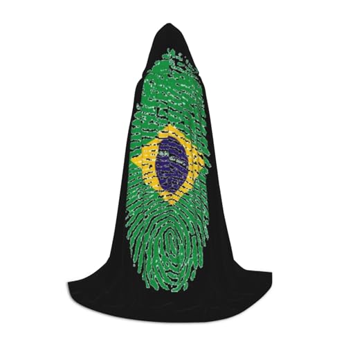 HYSDPUZK Brasilien Kapuzenumhang für Teenager, Halloween-Kostüm, Cosplay, Maskerade, Zauberer-Robe von HYSDPUZK