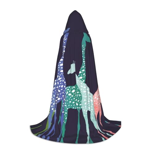 HYSDPUZK Bunter Giraffen-Fans, Kapuzenumhang für Teenager, Halloween-Kostüm, Cosplay, Maskerade, Zauberer-Robe HYSDPUZK Bunter Giraffen-Fans, Kapuzenumhang für Teenager, Halloween-Kostüm, Cosplay, Maskerade, Zauberer-Robe von HYSDPUZK