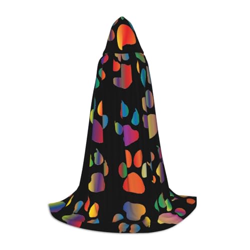 HYSDPUZK Bunter Hundemantel mit Kapuze für Teenager, Halloween-Kostüm, Cosplay, Maskerade, Zauberer-Bademantel von HYSDPUZK
