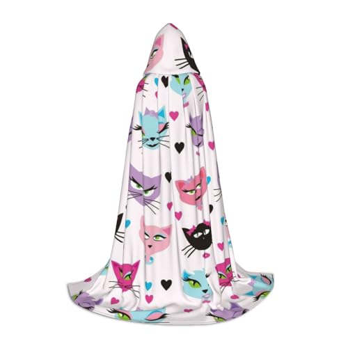 HYSDPUZK Carttoon Katzen-Umhang mit Kapuze für Teenager, Halloween-Kostüm, Cosplay, Maskerade, Zauberer-Robe HYSDPUZK Carttoon Katzen-Umhang mit Kapuze für Teenager, Halloween-Kostüm, Cosplay, Maskerade, Zauberer-Robe von HYSDPUZK