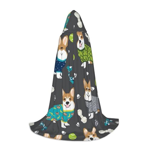 HYSDPUZK Corgi-Hunde-Kapuzenumhang für Teenager, Halloween-Kostüm, Cosplay, Maskerade, Zauberer-Robe HYSDPUZK Corgi-Hunde-Kapuzenumhang für Teenager, Halloween-Kostüm, Cosplay, Maskerade, Zauberer-Robe von HYSDPUZK