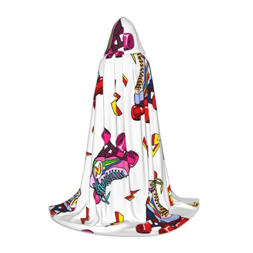 HYSDPUZK Farbiger Rollschuh-Aufdruck, Kapuzenumhang für Teenager, Halloween-Kostüm, Cosplay, Maskerade, Zauberer-Robe HYSDPUZK Farbiger Rollschuh-Aufdruck, Kapuzenumhang für Teenager, Halloween-Kostüm, Cosplay, Maskerade, Zauberer-Robe von HYSDPUZK