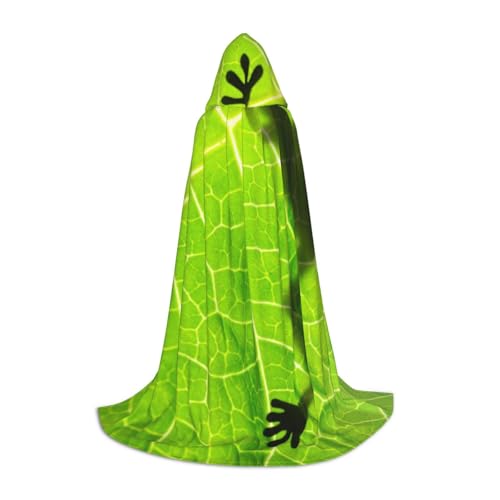 HYSDPUZK Froschblätter, Kapuzenumhang für Teenager, Halloween-Kostüm, Cosplay, Maskerade, Zauberer-Robe von HYSDPUZK