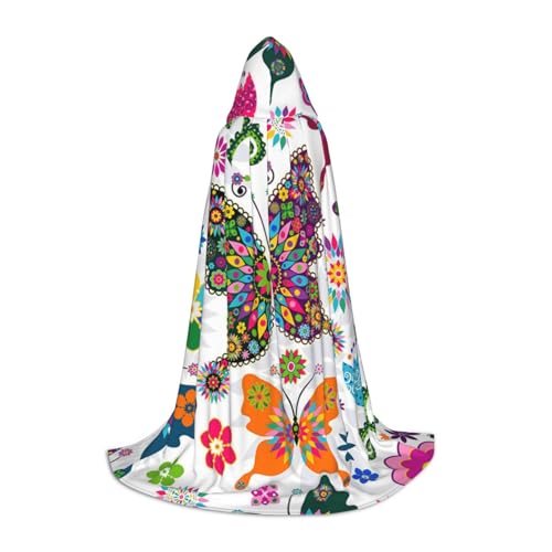 HYSDPUZK Frühlingsblumen-Schmetterlings-Umhang mit Kapuze für Teenager, Halloween-Kostüm, Cosplay, Maskerade, Zauberer-Robe HYSDPUZK Frühlingsblumen-Schmetterlings-Umhang mit Kapuze für Teenager, Halloween-Kostüm, Cosplay, Maskerade, Zauberer-Robe von HYSDPUZK