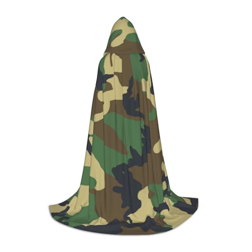 HYSDPUZK Grüner Militär-Camouflage-Kapuzenumhang für Teenager, Halloween-Kostüm, Cosplay, Maskerade, Zauberer-Robe HYSDPUZK Grüner Militär-Camouflage-Kapuzenumhang für Teenager, Halloween-Kostüm, Cosplay, Maskerade, Zauberer-Robe von HYSDPUZK