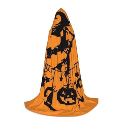HYSDPUZK Halloween Hexe fliegender Kapuzenumhang für Teenager, Halloween-Kostüm, Cosplay, Maskerade, Zauberer-Robe von HYSDPUZK