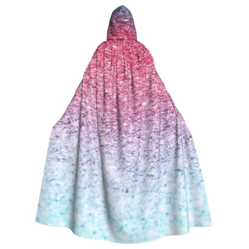HYSDPUZK Halloween-Kapuzenumhang für Unisex-Erwachsene, lustig, blau, rosa und lila, Pastellfarben, Druck, Party- und Cosplay-Umhang von HYSDPUZK