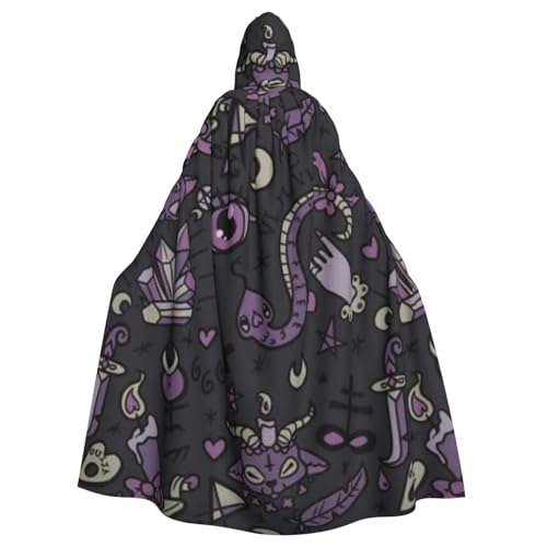 HYSDPUZK Halloween-Kapuzenumhang für Unisex-Erwachsene, lustig, lila, schwarz, Gothic, gruseliger Druck, Party- und Cosplay-Umhang HYSDPUZK Halloween-Kapuzenumhang für Unisex-Erwachsene, lustig, lila, schwarz, Gothic, gruseliger Druck, Party- und Cosplay-Umhang von HYSDPUZK