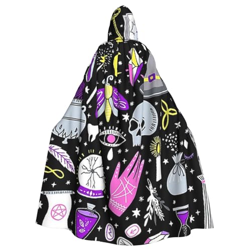 HYSDPUZK Halloween-Kapuzenumhang für Unisex-Erwachsene, lustig, magische Hexe, Hexerei, Bohemian-Zeichnung, Druck, Party- und Cosplay-Umhang HYSDPUZK Halloween-Kapuzenumhang für Unisex-Erwachsene, lustig, magische Hexe, Hexerei, Bohemian-Zeichnung, Druck, Party- und Cosplay-Umhang von HYSDPUZK