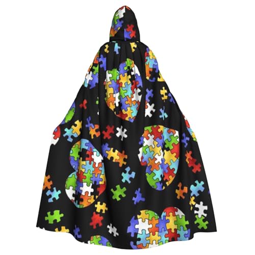 HYSDPUZK Halloween-Kapuzenumhang für Unisex-Erwachsene, lustiger Autismus-Bewusstseins-Puzzleteile, Herzdruck, Party- und Cosplay-Umhang HYSDPUZK Halloween-Kapuzenumhang für Unisex-Erwachsene, lustiger Autismus-Bewusstseins-Puzzleteile, Herzdruck, Party- und Cosplay-Umhang von HYSDPUZK