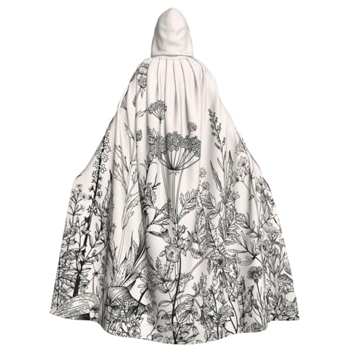 HYSDPUZK Halloween-Kapuzenumhang für Unisex-Erwachsene, lustiger Blumenkräuter, botanische Gravur, Druck, Party- und Cosplay-Umhang HYSDPUZK Halloween-Kapuzenumhang für Unisex-Erwachsene, lustiger Blumenkräuter, botanische Gravur, Druck, Party- und Cosplay-Umhang von HYSDPUZK