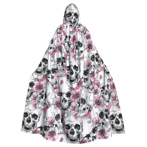 HYSDPUZK Halloween-Kapuzenumhang für Unisex-Erwachsene, lustiger Blumenschädel-Druck, Party- und Cosplay-Umhang HYSDPUZK Halloween-Kapuzenumhang für Unisex-Erwachsene, lustiger Blumenschädel-Druck, Party- und Cosplay-Umhang von HYSDPUZK