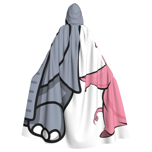 HYSDPUZK Halloween-Kapuzenumhang für Unisex-Erwachsene, lustiger Elefanten- und Schweinchen-Druck, Party- und Cosplay-Umhang HYSDPUZK Halloween-Kapuzenumhang für Unisex-Erwachsene, lustiger Elefanten- und Schweinchen-Druck, Party- und Cosplay-Umhang von HYSDPUZK