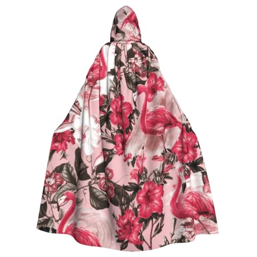 HYSDPUZK Halloween-Kapuzenumhang für Unisex-Erwachsene, lustiger Flamingo-Blumendruck, Party- und Cosplay-Umhang HYSDPUZK Halloween-Kapuzenumhang für Unisex-Erwachsene, lustiger Flamingo-Blumendruck, Party- und Cosplay-Umhang von HYSDPUZK