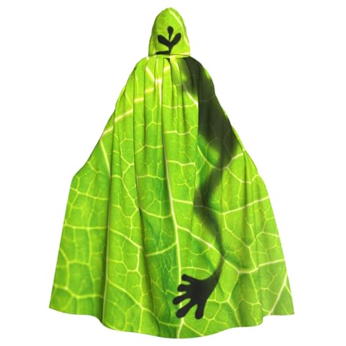 HYSDPUZK Halloween-Kapuzenumhang für Unisex-Erwachsene, lustiger Froschblätter-Druck, Party- und Cosplay-Umhang HYSDPUZK Halloween-Kapuzenumhang für Unisex-Erwachsene, lustiger Froschblätter-Druck, Party- und Cosplay-Umhang von HYSDPUZK