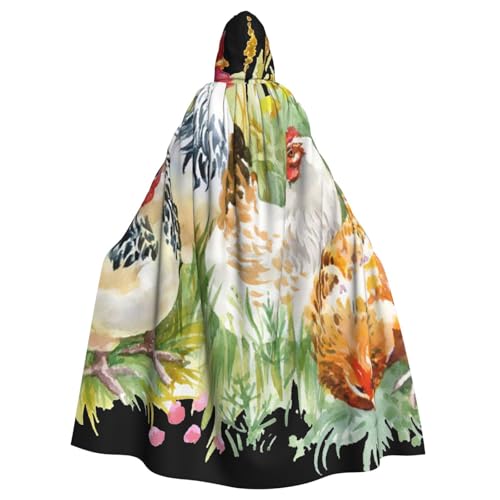 HYSDPUZK Halloween-Kapuzenumhang für Unisex-Erwachsene, lustiger Hahn-Druck, Party- und Cosplay-Umhang HYSDPUZK Halloween-Kapuzenumhang für Unisex-Erwachsene, lustiger Hahn-Druck, Party- und Cosplay-Umhang von HYSDPUZK