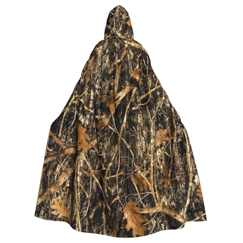 HYSDPUZK Halloween-Kapuzenumhang für Unisex-Erwachsene, lustiger Herbst-Camoflauge-Druck, Party- und Cosplay-Umhang von HYSDPUZK