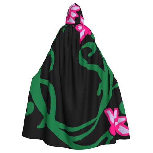 HYSDPUZK Halloween-Kapuzenumhang für Unisex-Erwachsene, lustiger Lotusblumen-Namaste-Druck, Party- und Cosplay-Umhang von HYSDPUZK