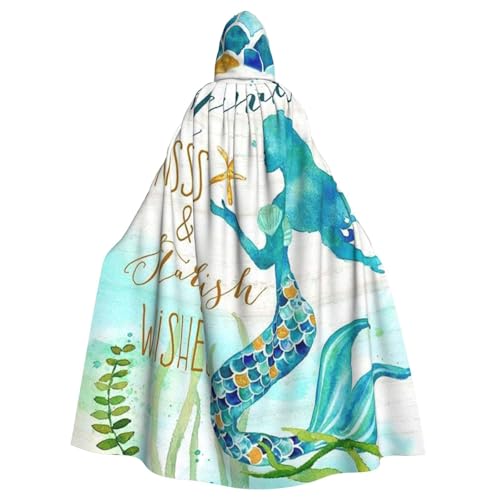 HYSDPUZK Halloween-Kapuzenumhang für Unisex-Erwachsene, lustiger Meerjungfrauen-Druck, Party- und Cosplay-Umhang HYSDPUZK Halloween-Kapuzenumhang für Unisex-Erwachsene, lustiger Meerjungfrauen-Druck, Party- und Cosplay-Umhang von HYSDPUZK