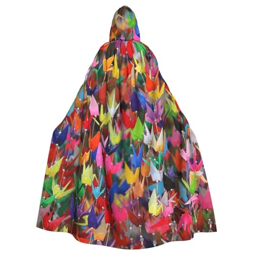 HYSDPUZK Halloween-Kapuzenumhang für Unisex-Erwachsene, lustiger Origami-Papierkranichdruck, Party- und Cosplay-Umhang HYSDPUZK Halloween-Kapuzenumhang für Unisex-Erwachsene, lustiger Origami-Papierkranichdruck, Party- und Cosplay-Umhang von HYSDPUZK