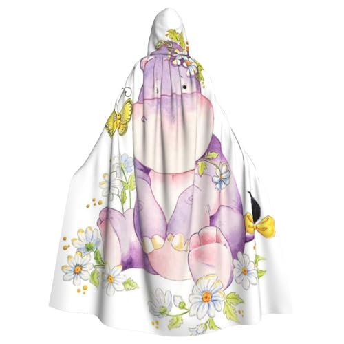 HYSDPUZK Halloween-Kapuzenumhang für Unisex-Erwachsene, lustiger Schmetterlings-Druck, Party- und Cosplay-Umhang von HYSDPUZK