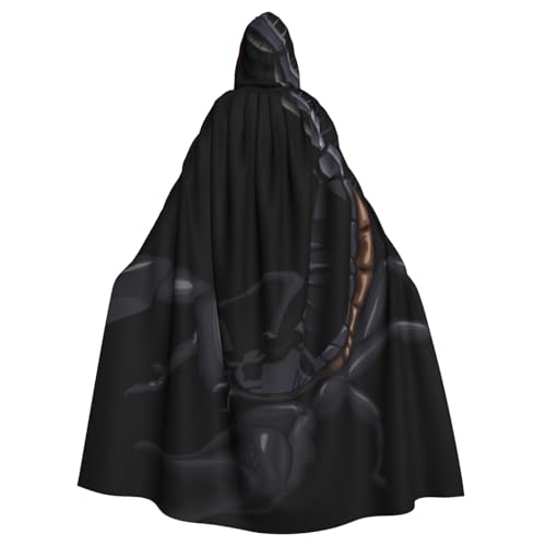 HYSDPUZK Halloween-Kapuzenumhang für Unisex-Erwachsene, lustiger Skorpion-Druck, Party- und Cosplay-Umhang von HYSDPUZK