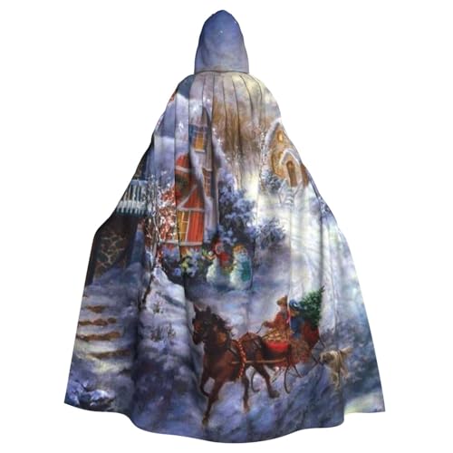 HYSDPUZK Halloween-Kapuzenumhang für Unisex-Erwachsene, lustiger Weihnachtsdorf-Druck, Party & Cosplay-Umhang HYSDPUZK Halloween-Kapuzenumhang für Unisex-Erwachsene, lustiger Weihnachtsdorf-Druck, Party & Cosplay-Umhang von HYSDPUZK