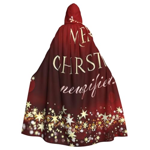 HYSDPUZK Halloween-Kapuzenumhang für Unisex-Erwachsene, lustiger Weihnachtsdruck, Party- und Cosplay-Umhang von HYSDPUZK