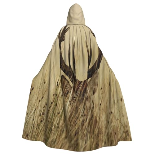 HYSDPUZK Halloween-Kapuzenumhang für Unisex-Erwachsene, lustiger Weißschwanz-Hirsch-Druck, Party- und Cosplay-Umhang HYSDPUZK Halloween-Kapuzenumhang für Unisex-Erwachsene, lustiger Weißschwanz-Hirsch-Druck, Party- und Cosplay-Umhang von HYSDPUZK
